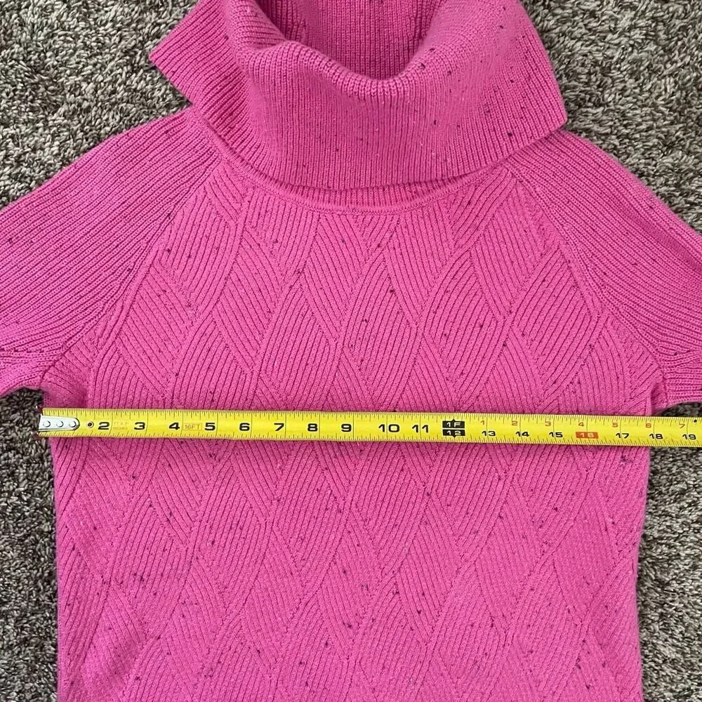 Talbots pink flecked turtleneck sweater women’s size Small